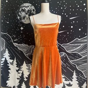 Urban Outfitters Orange Velvet dress